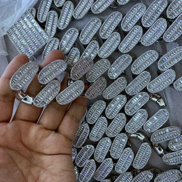 iced out 39mm heavy thick chunky big baguette diamond curb miami cuban link white gold chains necklace hip hop mens jewelry, Silver
iced out 39mm heavy thick chunky big baguette diamond curb miami cuban link white gold chains necklace hip hop mens jewelry, Silver