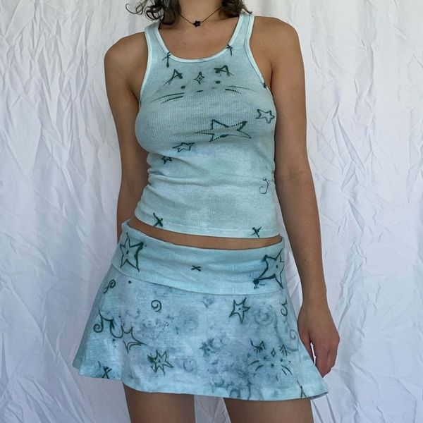 two piece dress kawaii graphic print vintage outfits two piece set women crop tank vest aline mini skirts y2k aesthetic grunge clothes 23050, White
two piece dress kawaii graphic print vintage outfits two piece set women crop tank vest aline mini skirts y2k aesthetic grunge clothes 23050, White