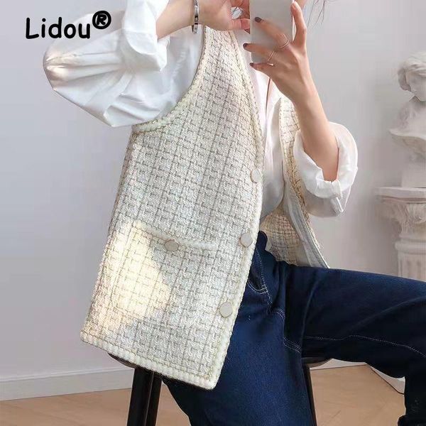 leather korean elegant fashion new tweed vintage pocket coats women jacket sleeveless v neck casual vests button waistcoat y2k clothing, Black
leather korean elegant fashion new tweed vintage pocket coats women jacket sleeveless v neck casual vests button waistcoat y2k clothing, Black