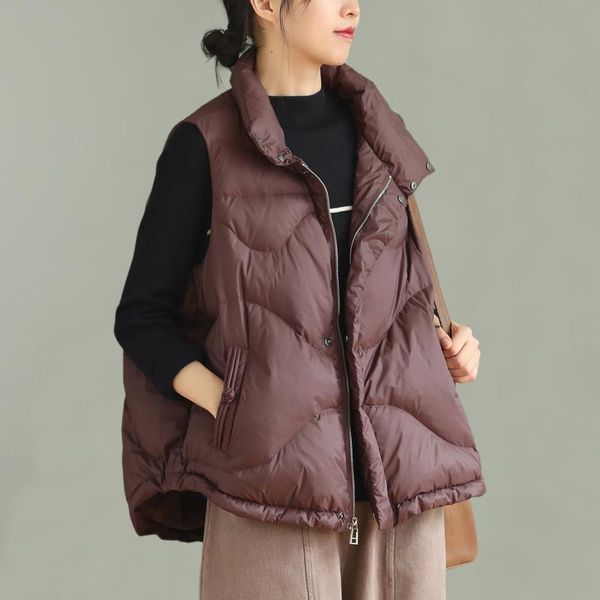 vests women winter white duck down vest jacket stand collar zipper loose gilet sleeveless female ultra light waistcoat duck down coat, Black;white
vests women winter white duck down vest jacket stand collar zipper loose gilet sleeveless female ultra light waistcoat duck down coat, Black;white