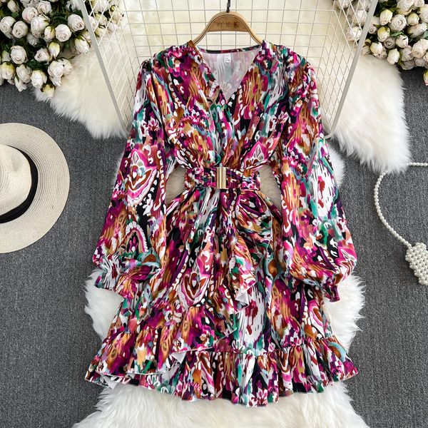 casual dresses summer elegant midi dress for women printed long sleeve ruffle bohemian vestidos chic holiday belt tarf chiffon thin in 23050, Black;gray
casual dresses summer elegant midi dress for women printed long sleeve ruffle bohemian vestidos chic holiday belt tarf chiffon thin in 23050, Black;gray