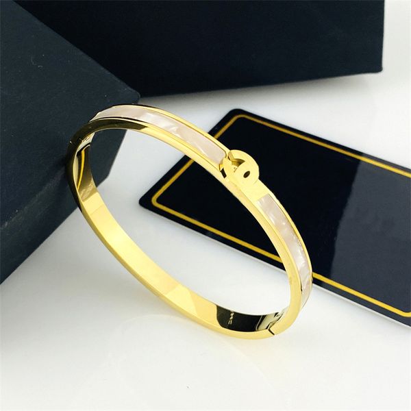 classic design 18k rose gold stainless steel bangle ins style white shell bracelet for women gift, Black
classic design 18k rose gold stainless steel bangle ins style white shell bracelet for women gift, Black