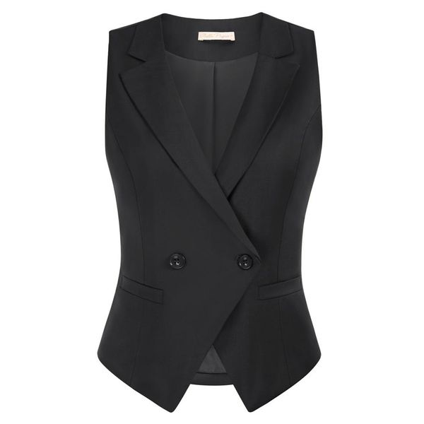leather bp women double breasted vest coat vintage vneck notch lapel vest sleeveles jacket back waist with strap adjust belt, Black
leather bp women double breasted vest coat vintage vneck notch lapel vest sleeveles jacket back waist with strap adjust belt, Black