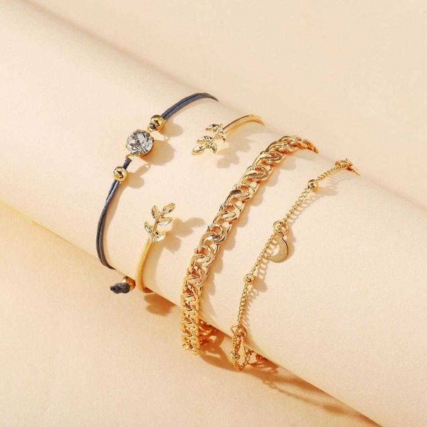 51500 han zhishang chains diamond bracelet set 4 piece creative simple alloy metal chain, Black
51500 han zhishang chains diamond bracelet set 4 piece creative simple alloy metal chain, Black