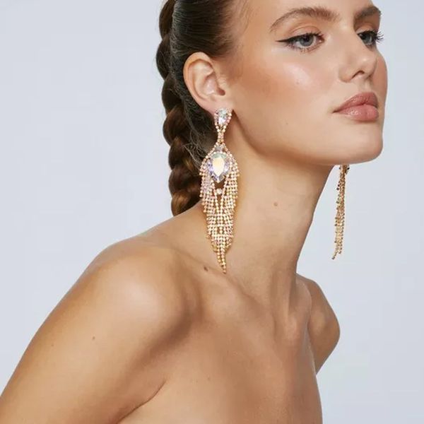 earrings ethnic ab color long tassel earrings jewelry nightclub fashion accessoriesunique designer shiny creative, Golden
earrings ethnic ab color long tassel earrings jewelry nightclub fashion accessoriesunique designer shiny creative, Golden