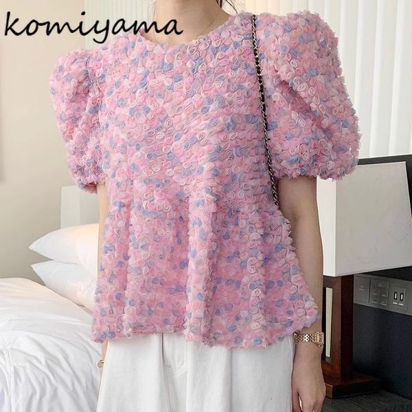 womens blouses shirts komiyama sweet elegant heavy 3d rose clothes women summer oneck shirt korean chic loose puff sleeve blusas mujer 2305, White
womens blouses shirts komiyama sweet elegant heavy 3d rose clothes women summer oneck shirt korean chic loose puff sleeve blusas mujer 2305, White
