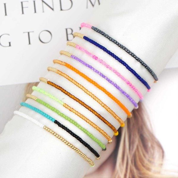 simple bohemian style personality two strands colors miyuki mgb rice shaped beads stringed stack with small bracelet, Black
simple bohemian style personality two strands colors miyuki mgb rice shaped beads stringed stack with small bracelet, Black
