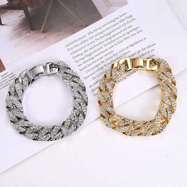 y chuang r pin charm alloy full diamond hiphop hip hop performance hipster bracelet, Golden;silver
y chuang r pin charm alloy full diamond hiphop hip hop performance hipster bracelet, Golden;silver