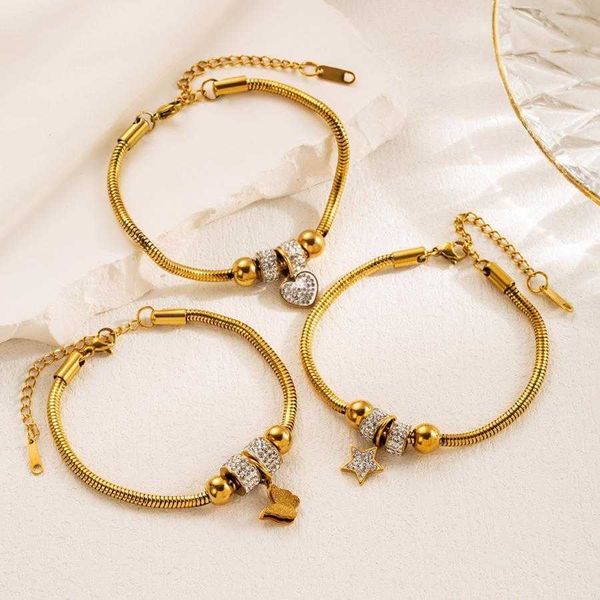 fashion personality stainless steel bracelet diamond love five pointed star butterfly titanium all match couples, Golden;silver
fashion personality stainless steel bracelet diamond love five pointed star butterfly titanium all match couples, Golden;silver