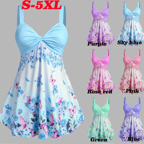 women's tanks camis women fashion butterfly printed tank summer casual v neck sleeveless tees loose empire waist curved hem camis vest, White 
women's tanks camis women fashion butterfly printed tank summer casual v neck sleeveless tees loose empire waist curved hem camis vest, White