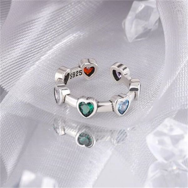 fashionable new product retro high grade opening delicate ring colorful heart shaped ring ae744, Silver
fashionable new product retro high grade opening delicate ring colorful heart shaped ring ae744, Silver