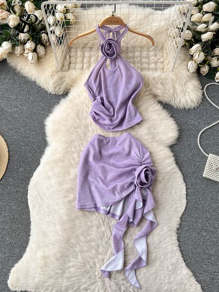 two piece dress singreiny summer shiny pieces suits women halter slim hort bodycon skirt sets french streetwear floral beach 230509, White
two piece dress singreiny summer shiny pieces suits women halter slim hort bodycon skirt sets french streetwear floral beach 230509, White
