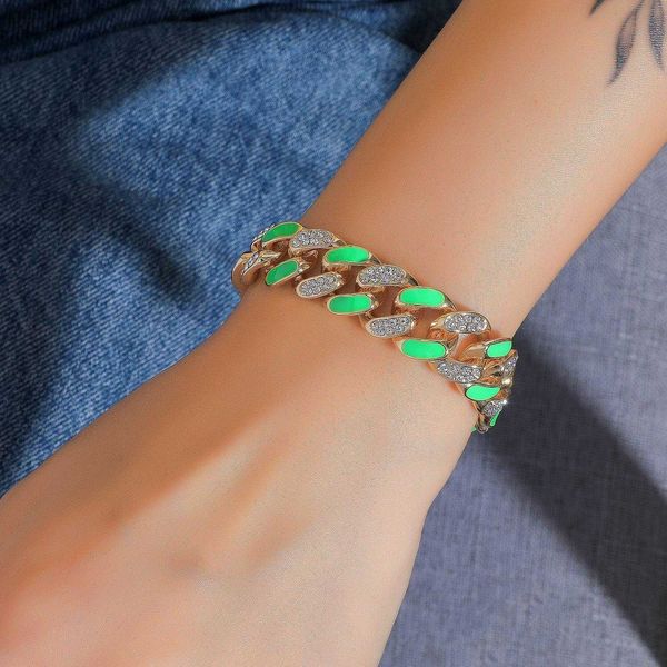 hip hop fashion diamond link embedded cuban bracelet selling color thick chain anklet street sunisex, Black
hip hop fashion diamond link embedded cuban bracelet selling color thick chain anklet street sunisex, Black
