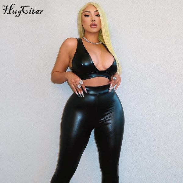 pants hugcitar 2020 sleeveless solid pu leather backless bra leggings 2 pieces set autumn winter women streetwear tracksuit, White
pants hugcitar 2020 sleeveless solid pu leather backless bra leggings 2 pieces set autumn winter women streetwear tracksuit, White