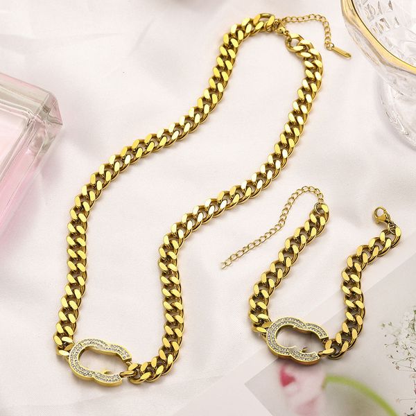 luxury white diamond double letter pendants necklace bracelet gold jewelry for women gift, Silver
luxury white diamond double letter pendants necklace bracelet gold jewelry for women gift, Silver