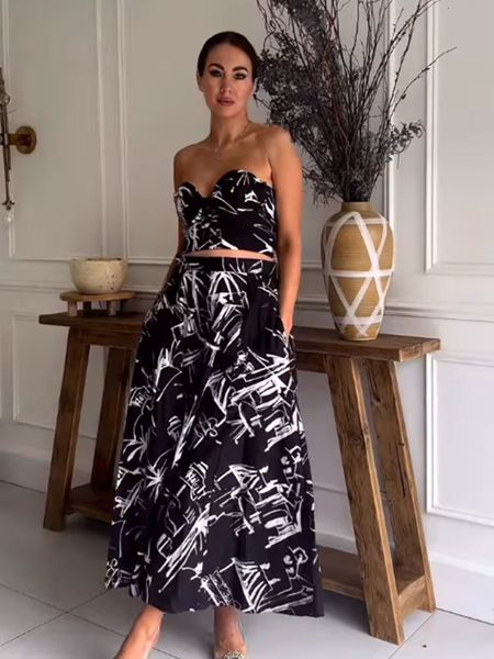 two piece dress nlzgmsj traf print pleated skirt sets black long s for women high waist maxi summer cape s woman 230508, White
two piece dress nlzgmsj traf print pleated skirt sets black long s for women high waist maxi summer cape s woman 230508, White