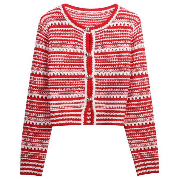 427 2023 runway summer brand same style sweater short sleeve cardigan crew neck black red fashion clothes womens mingmo, White;black
427 2023 runway summer brand same style sweater short sleeve cardigan crew neck black red fashion clothes womens mingmo, White;black