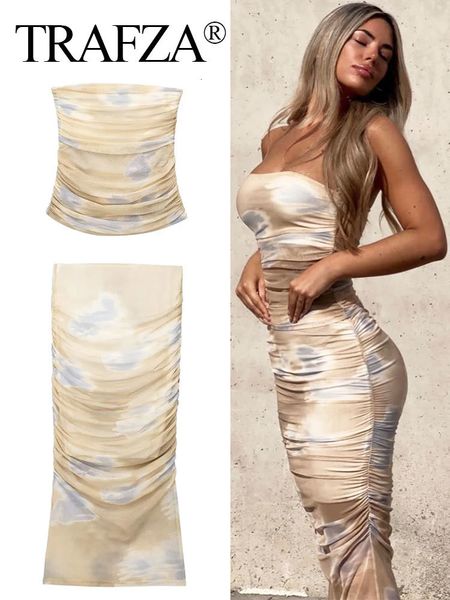 two piece dress trafza women draped skirt set backless strapless tube pleated tulle midi skirts female 2023 summer streetwear 230508, White
two piece dress trafza women draped skirt set backless strapless tube pleated tulle midi skirts female 2023 summer streetwear 230508, White