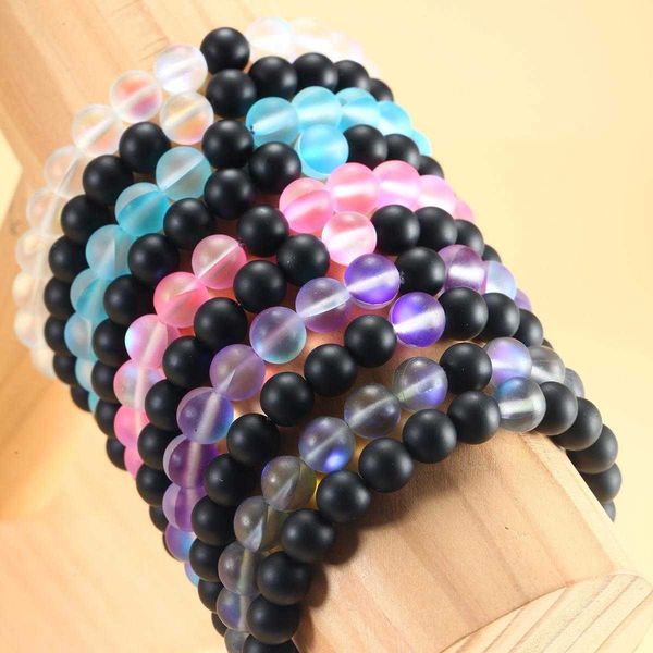 mens frosted moonstone colorful bracelet strands glitter color couple beaded stretch, Black
mens frosted moonstone colorful bracelet strands glitter color couple beaded stretch, Black