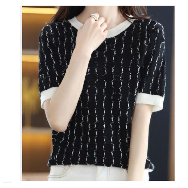 23ss designers fashion womens sweater t shirts knits short sleeve sweater letter jacquard g comfortable thin quality design pullover round n, White;black
23ss designers fashion womens sweater t shirts knits short sleeve sweater letter jacquard g comfortable thin quality design pullover round n, White;black