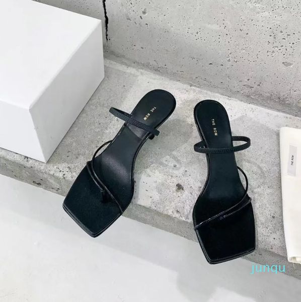 designer the row sandals french lady leather toe clip square kitten heel luxury casual comfortable outdoor party slippers 3tav, Black
designer the row sandals french lady leather toe clip square kitten heel luxury casual comfortable outdoor party slippers 3tav, Black
