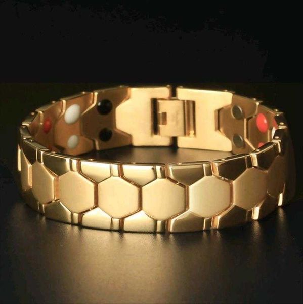 longrui rhombus double point mens bracelet magnet energy detachable spherical magnetic, Golden;silver
longrui rhombus double point mens bracelet magnet energy detachable spherical magnetic, Golden;silver