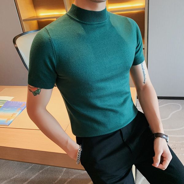 men's t-shirts brand pullovers clothing men's summer leisure knitted t-shirt/male slim fit turtleneck knit sweaters/man tee shirt, White;black
men's t-shirts brand pullovers clothing men's summer leisure knitted t-shirt/male slim fit turtleneck knit sweaters/man tee shirt, White;black