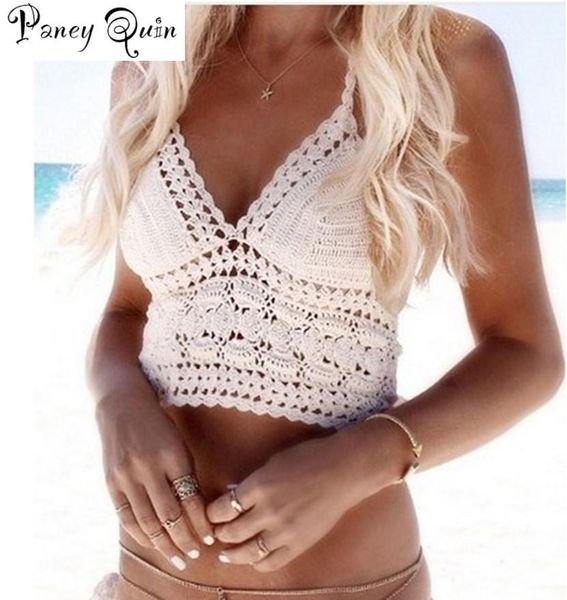 t-shirt summer crochet bikini crop women beachwear hollow out bikini bra strap vest hanging halter tank vest women's cropped, White
t-shirt summer crochet bikini crop women beachwear hollow out bikini bra strap vest hanging halter tank vest women's cropped, White