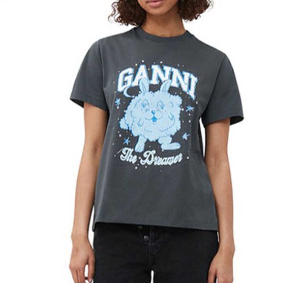 gan 23ss women designer t shirt summer cotton new rock rabbit grey print short sleeve short sleeve fashion, White
gan 23ss women designer t shirt summer cotton new rock rabbit grey print short sleeve short sleeve fashion, White