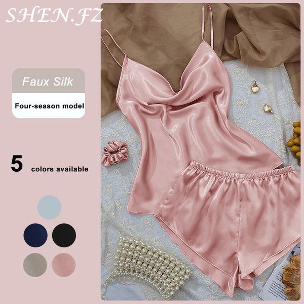 women's sleepwear sexxy nightie woman thin suspender pajamas lightweight solid color ice silk pajama sets twopcshair rings 230508, Black;red
women's sleepwear sexxy nightie woman thin suspender pajamas lightweight solid color ice silk pajama sets twopcshair rings 230508, Black;red