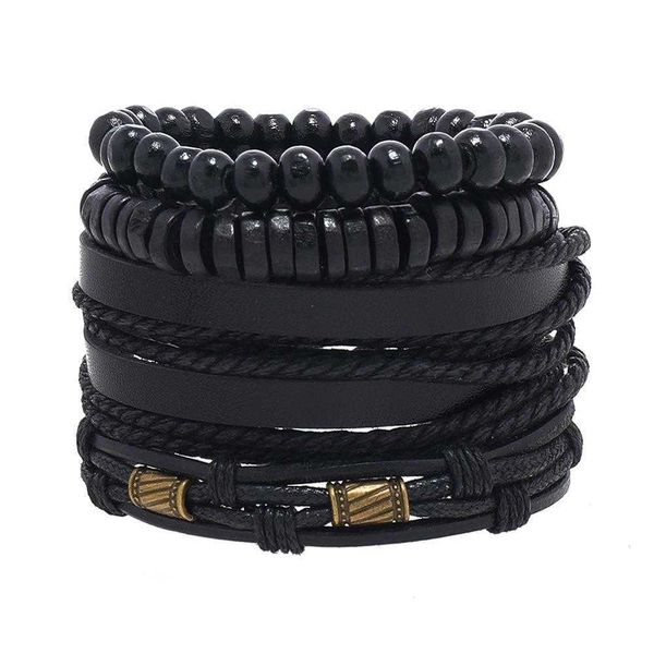 vintage mens leather woven bracelet multi layer beaded combination set jewelry punk, Golden;silver
vintage mens leather woven bracelet multi layer beaded combination set jewelry punk, Golden;silver