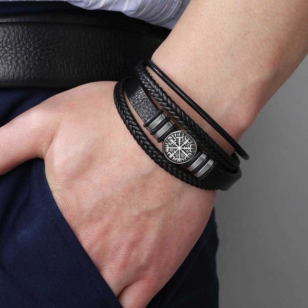 woven leather string bracelet fashion punk multi layer mens trend compass personalized, Golden;silver
woven leather string bracelet fashion punk multi layer mens trend compass personalized, Golden;silver