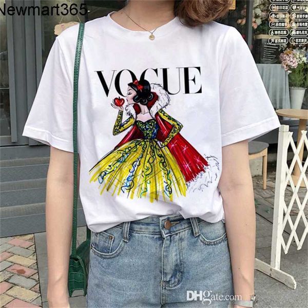 women's designer white t-shirt cartoon princess letter print round neck tee plus size 3xl
women's designer white t-shirt cartoon princess letter print round neck tee plus size 3xl