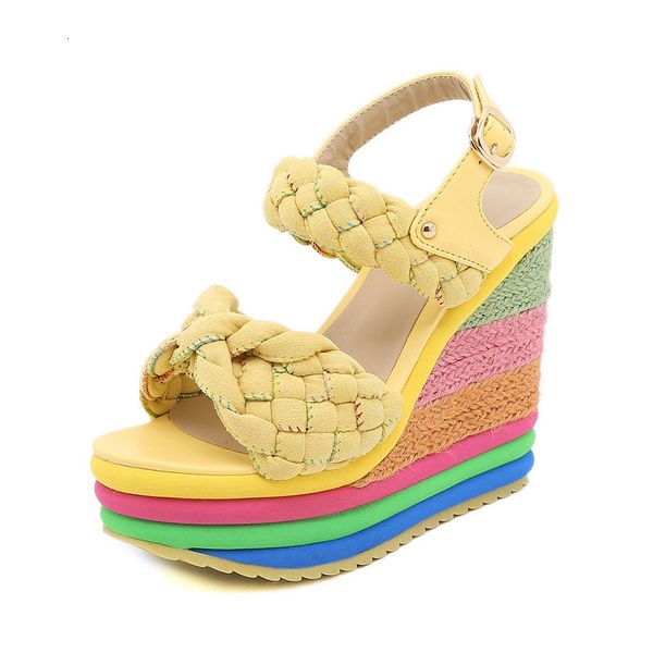 height increasing shoes rainbow wedge sandal open toe weave sandalias summer women platform plus size high heels sandales wsh4563 230508, Black;white
height increasing shoes rainbow wedge sandal open toe weave sandalias summer women platform plus size high heels sandales wsh4563 230508, Black;white
