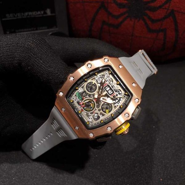 new chronograph mechanical wrist watches rm11-03 swiss automatic movement sapphire mirror imported rubber strap designer high-quality for ma, Slivery;brown
new chronograph mechanical wrist watches rm11-03 swiss automatic movement sapphire mirror imported rubber strap designer high-quality for ma, Slivery;brown