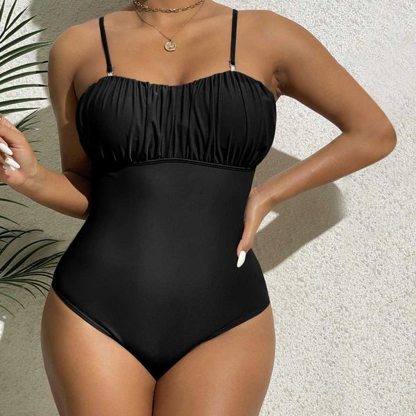 women's plus size swimwear swimsuit women plus size bikini swimwear pleated chest back hollow out strap swimwear brazilian swimwear bat, Black
women's plus size swimwear swimsuit women plus size bikini swimwear pleated chest back hollow out strap swimwear brazilian swimwear bat, Black