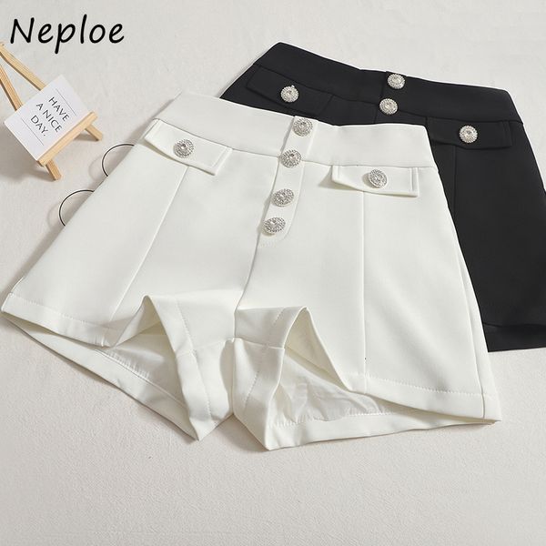 women's shorts neploe korean office lady elegant shorts high waist solid color wide leg woman pants exquisite single-breasted pantalone, White;black
women's shorts neploe korean office lady elegant shorts high waist solid color wide leg woman pants exquisite single-breasted pantalone, White;black