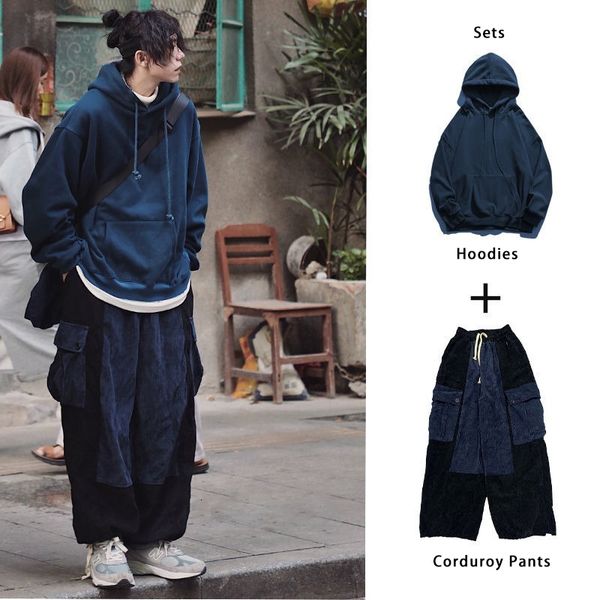 men's tracksuits houzhou sets corduroy cargo pants for men loose hoodies sweatshirt black japanese streetwear hip hop harajuku autumn 2, Gray
men's tracksuits houzhou sets corduroy cargo pants for men loose hoodies sweatshirt black japanese streetwear hip hop harajuku autumn 2, Gray