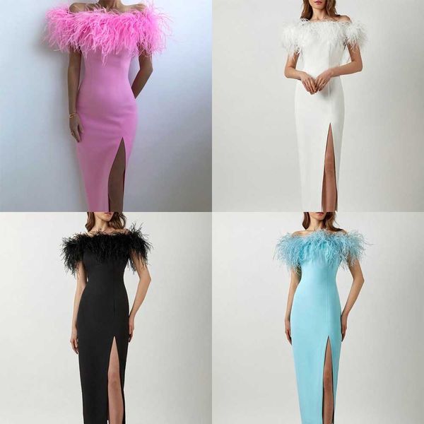 spring/summer 2023 new women's dress one shoulder evening dress feather celebrity dress banquet temperament long dress, White;black
spring/summer 2023 new women's dress one shoulder evening dress feather celebrity dress banquet temperament long dress, White;black