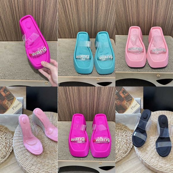 alex taji platform slide beach sandals wedge high heel wang diamond buckle women designer slippers pink blue crystal clear pvc strap summer, Black
alex taji platform slide beach sandals wedge high heel wang diamond buckle women designer slippers pink blue crystal clear pvc strap summer, Black