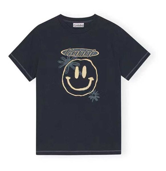 23ss gannis womens designer t shirt classic style cotton new smiling face printing slim short sleeve tees simple fashion, White
23ss gannis womens designer t shirt classic style cotton new smiling face printing slim short sleeve tees simple fashion, White