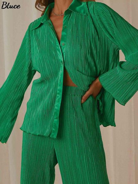 pants women green pleated shirt two piece sets casual long sleeve and high waist pants outfits 2022 summer female homewear suits, White
pants women green pleated shirt two piece sets casual long sleeve and high waist pants outfits 2022 summer female homewear suits, White