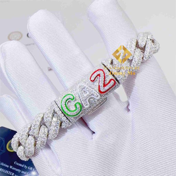new trendy custom 13mm 925 solid silver iced out hip hop shining jewelry vvs moissanite enamel cuban link chain bracelet
new trendy custom 13mm 925 solid silver iced out hip hop shining jewelry vvs moissanite enamel cuban link chain bracelet