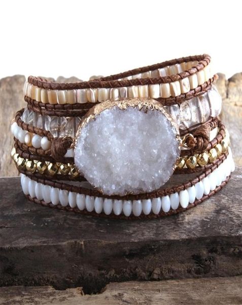 rh fashion boho jewelry beaded bracelet big white druzy stone charm 5 strands wrap bracelets dropship 2204135234444, Black
rh fashion boho jewelry beaded bracelet big white druzy stone charm 5 strands wrap bracelets dropship 2204135234444, Black