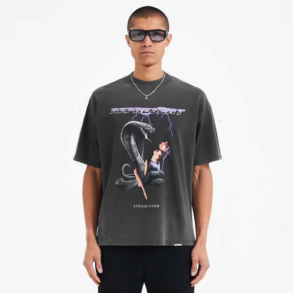 men's t-shirts represent rep designer fashion viper girl short sleeve washed old american high street loose couple t-shirt summer, White;black
men's t-shirts represent rep designer fashion viper girl short sleeve washed old american high street loose couple t-shirt summer, White;black