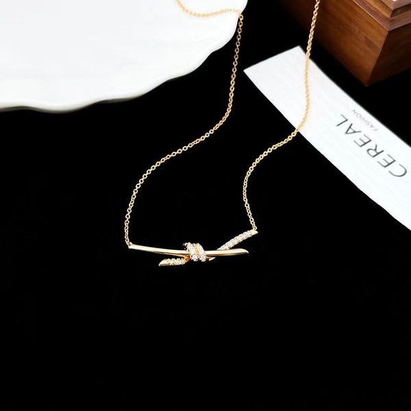new knott home knot necklace women's plated 18k real gold bow collarbone chain exquisite temperament design, Silver
new knott home knot necklace women's plated 18k real gold bow collarbone chain exquisite temperament design, Silver