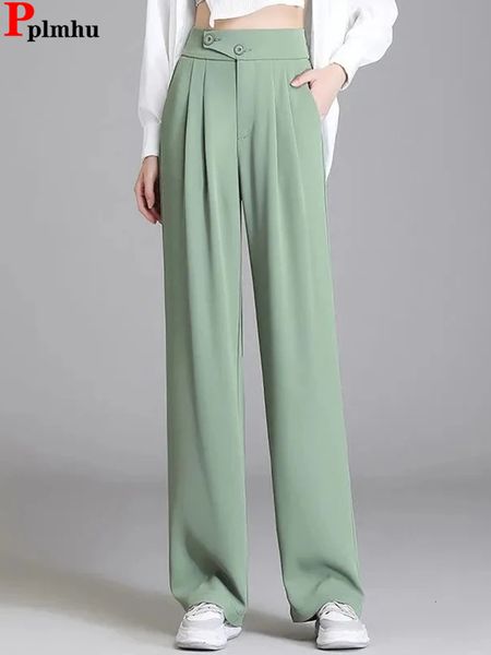 women's pants capris korean thin high waist wide leg pants spring summer baggy office pantalones formal straight suit spodnie women cas, Black;white
women's pants capris korean thin high waist wide leg pants spring summer baggy office pantalones formal straight suit spodnie women cas, Black;white
