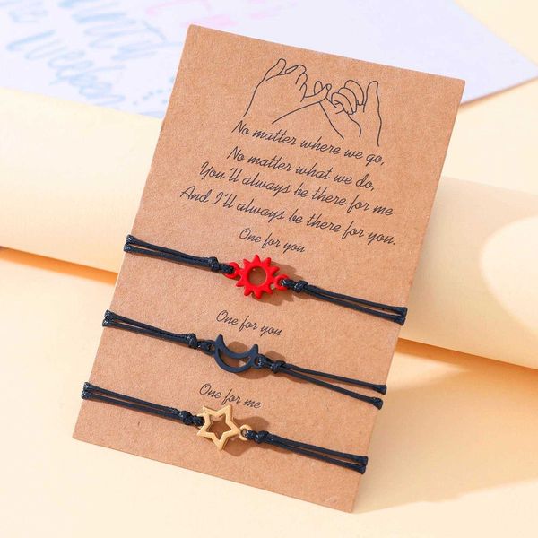 ornament creative alloy spray charm paint sun moon star hand weaving bracelet blessing carrying strap female, Golden;silver
ornament creative alloy spray charm paint sun moon star hand weaving bracelet blessing carrying strap female, Golden;silver