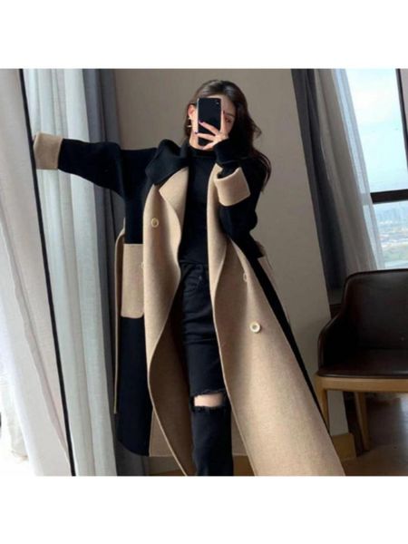 fur winter coat for women wool blends coat new in outerwears jackets in external clothes wool coats mix middle long overcoat coats, Black
fur winter coat for women wool blends coat new in outerwears jackets in external clothes wool coats mix middle long overcoat coats, Black