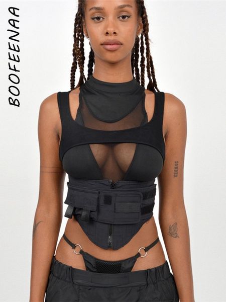 women's tanks camis boofeenaa street fashion black cropped tank see through mesh patchwork techwear sleeveless tshirts for women c87-ez, White
women's tanks camis boofeenaa street fashion black cropped tank see through mesh patchwork techwear sleeveless tshirts for women c87-ez, White